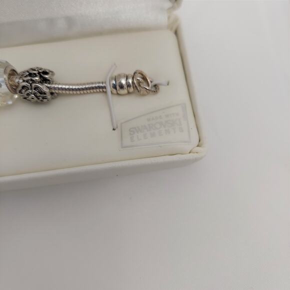Swarovski Elements Charm Bracelet Horseshoe Silver Tone Beads Crescent Box Lucky - Picture 5 of 11